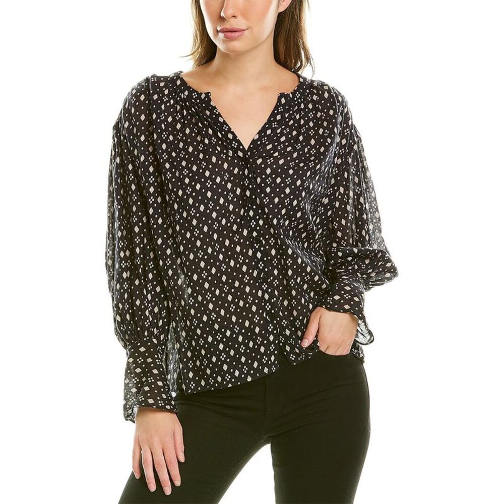 Garrie B Womens  Gauze Top, Black
